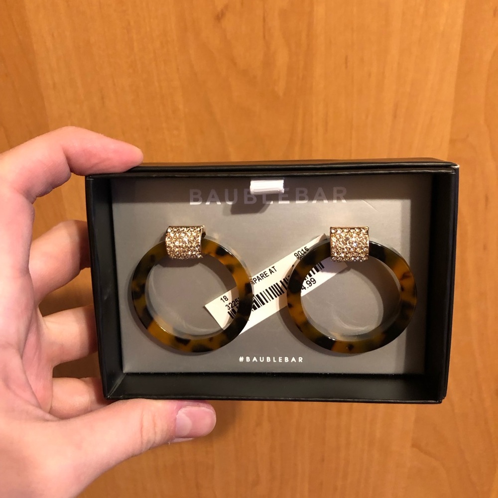 Baublebar Acrylic/Diamond Hoop Earrings